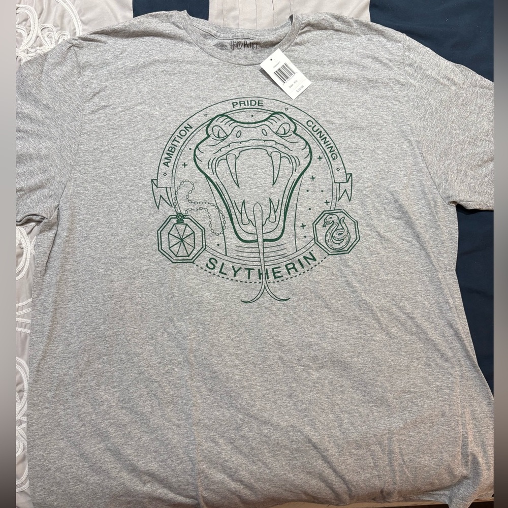 Harry Potter Gray Slytherin Snake Tee